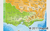 Physical Map of Victoria, political shades outside