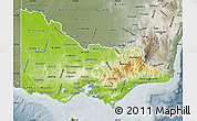 Physical Map of Victoria, semi-desaturated