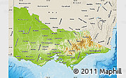 Physical Map of Victoria, shaded relief outside