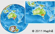 Physical Location Map of Melbourne, within the entire country
