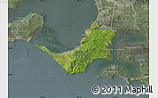 Satellite Map of Mornington Peninsula, semi-desaturated