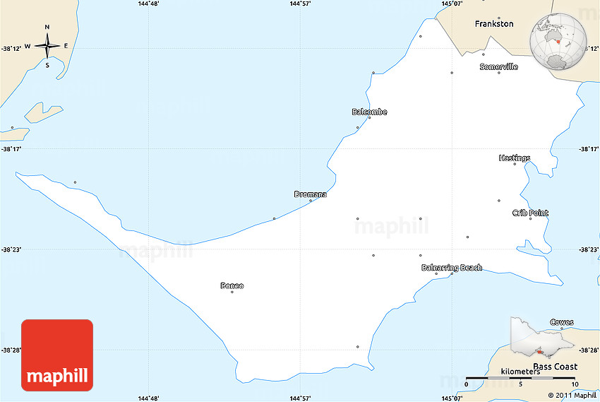 Map Of Mornington Peninsula Classic Style Simple Map Of Mornington Peninsula