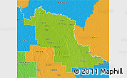 Physical 3D Map of Swan Hill, political outside