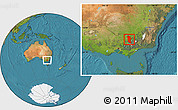 Satellite Location Map of Wangaratta