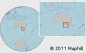 Gray Location Map of Warrnambool, within the entire country, hill shading