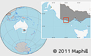 Gray Location Map of Warrnambool, highlighted country, highlighted parent region