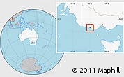 Gray Location Map of Warrnambool, highlighted country