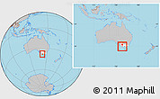 Gray Location Map of Warrnambool, highlighted parent region, within the entire country