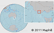 Gray Location Map of Warrnambool, hill shading