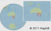 Savanna Style Location Map of Warrnambool, within the entire country, hill shading