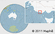 Savanna Style Location Map of Warrnambool, highlighted country, hill shading