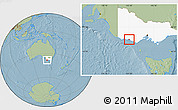 Savanna Style Location Map of Warrnambool, highlighted parent region, hill shading