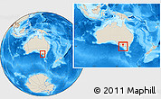 Shaded Relief Location Map of Warrnambool, within the entire country