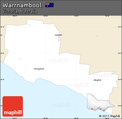 Classic Style Simple Map of Warrnambool