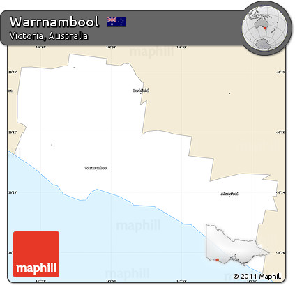 Classic Style Simple Map of Warrnambool