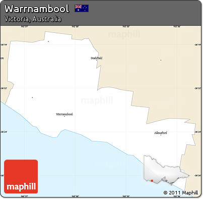 Classic Style Simple Map of Warrnambool