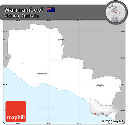 Gray Simple Map of Warrnambool