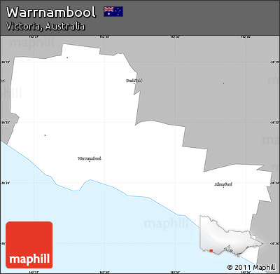 Gray Simple Map of Warrnambool