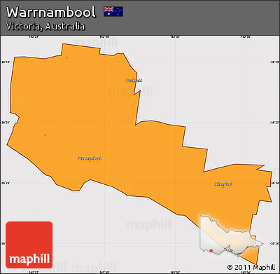 Political Simple Map of Warrnambool, cropped outside