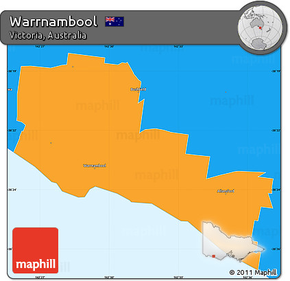 Political Simple Map of Warrnambool