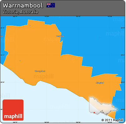 Political Simple Map of Warrnambool