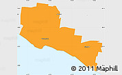 Political Simple Map of Warrnambool, single color outside, borders and labels
