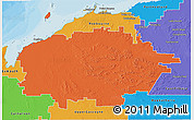 Political 3D Map of Ashburton