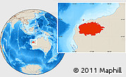 Shaded Relief Location Map of Ashburton