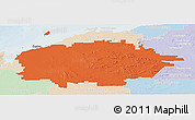 Political Panoramic Map of Ashburton, lighten