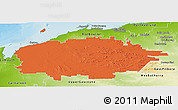 Political Panoramic Map of Ashburton, physical outside