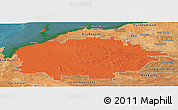 Political Panoramic Map of Ashburton, satellite outside