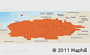 Political Panoramic Map of Ashburton, shaded relief outside