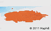 Political Panoramic Map of Ashburton, single color outside