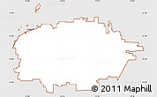 Classic Style Simple Map of Ashburton, cropped outside