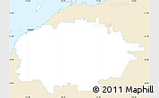 Classic Style Simple Map of Ashburton, single color outside