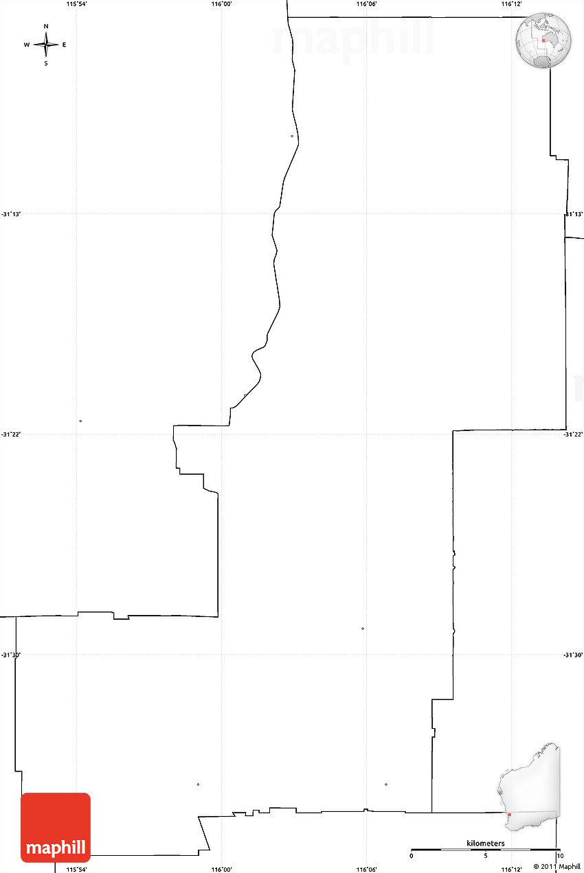 Blank Simple Map of Chittering, no labels