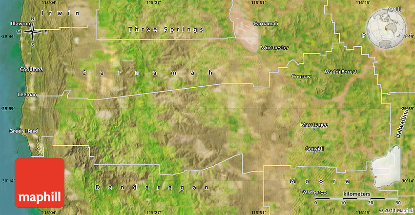 Satellite Map of Coorow