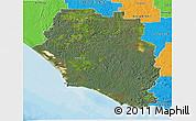 Satellite 3D Map of Manjimup, political outside