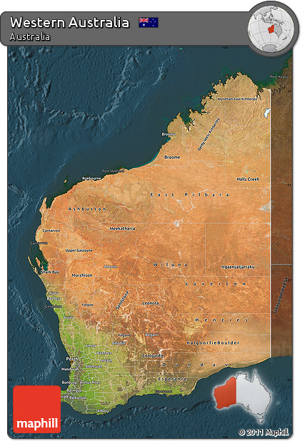 darken satellite map of western australia darken