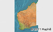 Satellite Map of Western Australia, single color outside