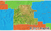 Satellite 3D Map of Mingenew, political outside