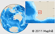 Shaded Relief Location Map of Northam