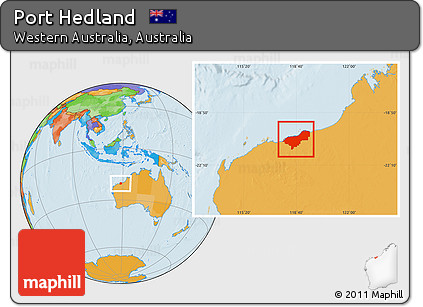 Political Location Map of Port Hedland