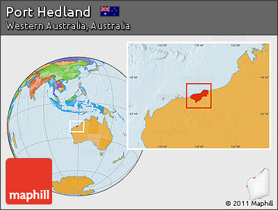 Political Location Map of Port Hedland