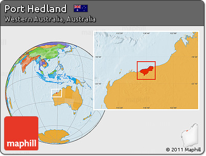 Political Location Map of Port Hedland