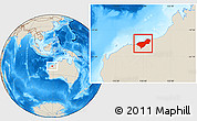 Shaded Relief Location Map of Port Hedland
