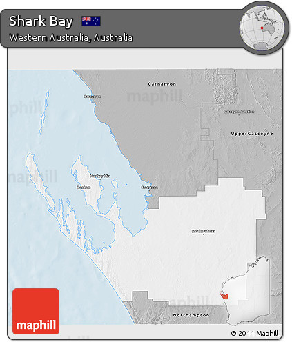 Gray 3D Map of Shark Bay