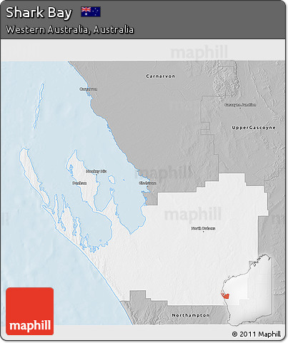 Gray 3D Map of Shark Bay