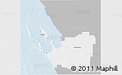 Gray 3D Map of Shark Bay, single color outside