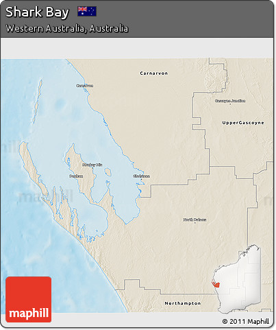 Shaded Relief 3D Map of Shark Bay